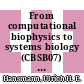 From computational biophysics to systems biology (CBSB07) : celebrating 20 years of NIC : Symposium, 02.-04. May 2007 /