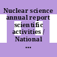 Nuclear science annual report scientific activities / National Tsing Hua University Institute of Nuclear Science: 1986/87.
