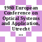 1980 European Conference on Optical Systems and Application, Utrecht (the Netherlands), 23-25 September 1980.