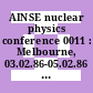 AINSE nuclear physics conference 0011 : Melbourne, 03.02.86-05.02.86 : Conference handbook: programme, abstracts and general information.