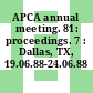 APCA annual meeting. 81: proceedings. 7 : Dallas, TX, 19.06.88-24.06.88