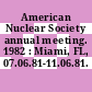 American Nuclear Society annual meeting. 1982 : Miami, FL, 07.06.81-11.06.81.