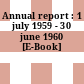 Annual report : 1 july 1959 - 30 june 1960 [E-Book]
