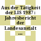 Aus der Tätigkeit der LIS 1987 : Jahresbericht der Landesanstalt für Immissionsschutz des Landes Nordrhein-Westfalen 1987.