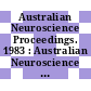 Australian Neuroscience Proceedings. 1983 : Australian Neuroscience Society : meeting. 0003 : Melbourne, 02.02.83-04.02.83.
