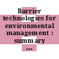 Barrier technologies for environmental management : summary of a workshop [E-Book] /