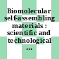 Biomolecular self-assembling materials : scientific and technological frontiers [E-Book] /