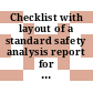 Checklist with layout of a standard safety analysis report for nuclear power plants with pressurized water reactor or boiling water reactor.
