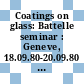 Coatings on glass: Battelle seminar : Geneve, 18.09.80-20.09.80 : Proceedings.