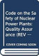Code on the safety of nuclear power plants: quality assurance.