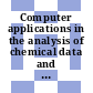 Computer applications in the analysis of chemical data and plants : Plenary and main lectures : Espoo, 09.06.77-10.06.77.