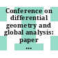 Conference on differential geometry and global analysis: paper abstracts : Garwitz, 05.06.81-10.06.81.
