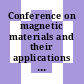 Conference on magnetic materials and their applications : London, 26.09.67-28.09.67.