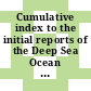 Cumulative index to the initial reports of the Deep Sea Ocean Drilling Project covering volumes 1 through 96 ; reporting the results of legs 1 through 96 of the cruises of the Drilling Vessel Glomar Challenger August 1968 - November 1983