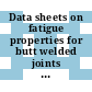 Data sheets on fatigue properties for butt welded joints of Sm50b rolled steel for welded structure : Effect of welding procedure.