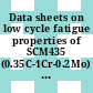Data sheets on low cycle fatigue properties of SCM435 (0.35C-1Cr-0.2Mo) steel for machine structural use.