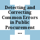 Detecting and Correcting Common Errors in Public Procurement [E-Book] /