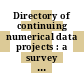 Directory of continuing numerical data projects : a survey and analysis by the Office of Critical Tables 1961