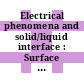 Electrical phenomena and solid/liquid interface : Surface activity. international congress. 0002,03.