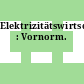 Elektrizitätswirtschaft : Vornorm.