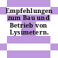 Empfehlungen zum Bau und Betrieb von Lysimetern.