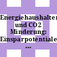 Energiehaushalten und CO2 Minderung: Einsparpotentiale im Sektor Stromversorgung: Tagung : Würzburg, 25.03.92-26.03.92