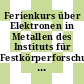 Ferienkurs über Elektronen in Metallen des Instituts für Festkörperforschung KFA Jülich : (März 1971)