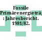 Fossile Primärenergieträger : Jahresbericht. 1981/82.