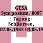 GESA Symposium. 0007 : Tagung : Schliersee, 02.05.1983-03.05.1983