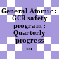 General Atomic : GCR safety program : Quarterly progress report for the period 1.10.-31.12.1974.