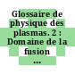 Glossaire de physique des plasmas. 2 : Domaine de la fusion thermonucleaire controlee.