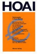 HOAI Textausgabe mit Euro-Werten : Verordnung über die Honorare für Leistungen der Architekten und Ingenieure in der Fassung der fünften ÄnderungsVO unter Berücksichtigung des neunten Euro-Einführungsgesetzes /