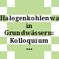 Halogenkohlenwasserstoffe in Grundwässern: Kolloquium : Karlsruhe, 21.09.81.