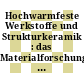 Hochwarmfeste Werkstoffe und Strukturkeramik : das Materialforschungsprogramm der KFA ; Stand Januar 1987 [E-Book]