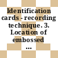 Identification cards - recording technique. 3. Location of embossed characters on ID-1 cards /