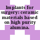 Implants for surgery: ceramic materials based on high purity alumina.