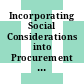 Incorporating Social Considerations into Procurement [E-Book] /