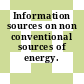 Information sources on non conventional sources of energy.