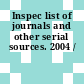Inspec list of journals and other serial sources. 2004 /