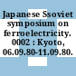 Japanese Ssoviet symposium on ferroelectricity. 0002 : Kyoto, 06.09.80-11.09.80.