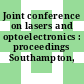 Joint conference on lasers and optoelectronics : proceedings Southampton, 25.03.69-28.03.69.