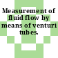 Measurement of fluid flow by means of venturi tubes.