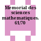 Memorial des sciences mathematiques. 61/70