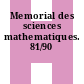 Memorial des sciences mathematiques. 81/90