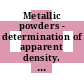 Metallic powders - determination of apparent density. vol 0001: funnel method.