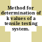 Method for determination of k values of a tensile testing system.