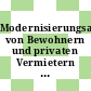 Modernisierungsaktivitäten von Bewohnern und privaten Vermietern im Wohnungsbau. Allgemeiner Teil : Modernisierungsmarkt 2002.