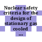 Nuclear safety criteria for the design of stationary gas cooled reactor plants /