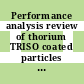 Performance analysis review of thorium TRISO coated particles during manufacture, irradiation and accident condition heating tests [E-Book] /