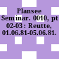 Plansee Seminar. 0010, pt 02-03 : Reutte, 01.06.81-05.06.81.